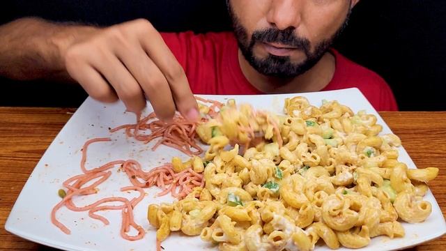 Foody ASMR| Eating Spaghetti And Creamy Macaroni| Food Videos| Eating Sound