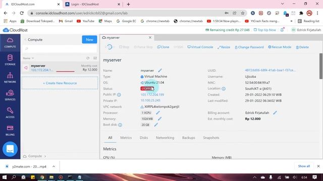 Cara membuat VPS / VM di IDCloudHost смотреть онлайн