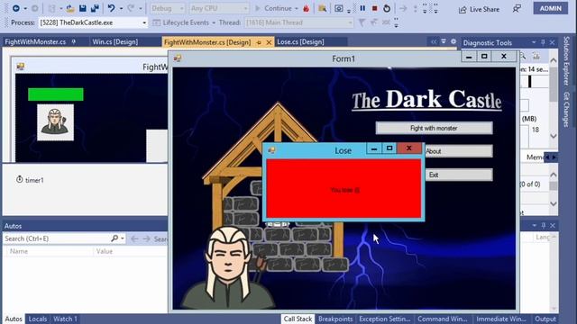 The Dark Castle | Beginner C# Tutorial | Learning C# For Beginners | .Net Framework | Visual Studio