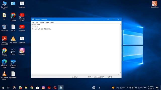 Windows Hack | empty your temp folder in one click смотреть онлайн