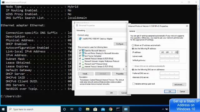 HOW TO ASSIGN IP IN WINDOWS 10 | CHANGE IP ADDRESS IN WIN10 смотреть онлайн