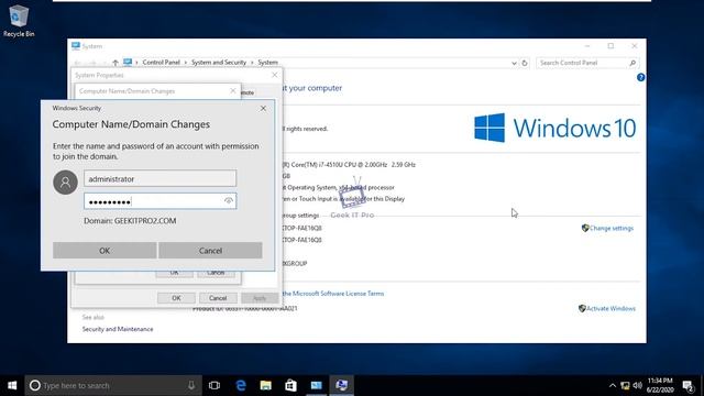 How to Join Client PC into Domain in Windows Server - How to Join Windows Server 2019 to a Domain смотреть онлайн