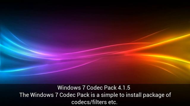 Download Windows 7 Codec Pack 4.1.5 смотреть онлайн
