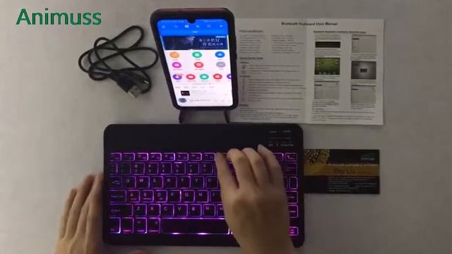 Universal Slim Portable Wireless Blue tooth 3.0 Backlit Keyboard смотреть онлайн