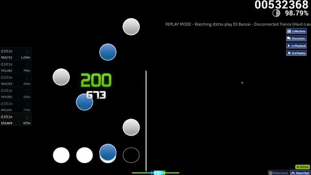[osu! mania 4k] Disconnected Trance ~ 9th Dan SpeedMap ~ 0.8x | 98,76% смотреть онлайн
