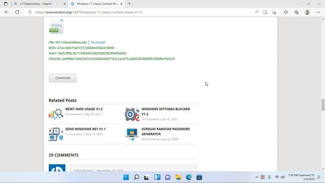Default Menu To Classic Menu Win11/Windows 11 смотреть онлайн