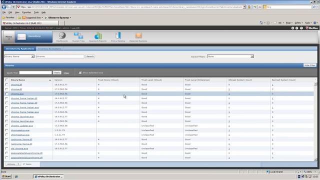 McAfee Application Control (App Control Inventory) смотреть онлайн