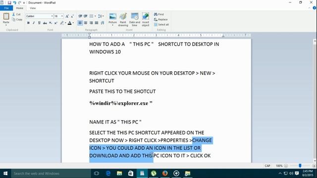 HOW TO ADD THIS PC SHORTCUT IN WINDOWS 10 смотреть онлайн