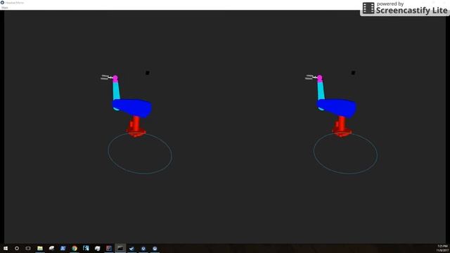 Robopy Puma560 simulation using VTK OpenVR and HTC Vive смотреть онлайн