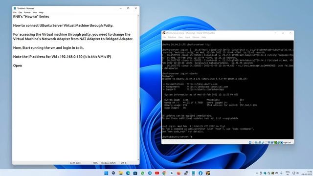 How to connect UBuntu Server Virtual Machine through Putty. смотреть онлайн