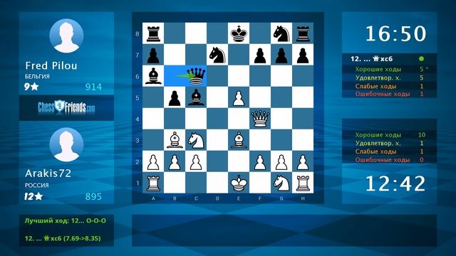 Chess Game Analysis: Arakis72 - Fred Pilou : 1-0 (By ChessFriends.com) смотреть онлайн