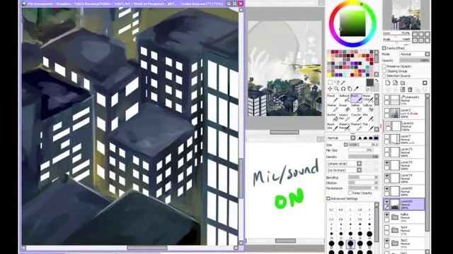 [Drawing Process] City Reflected in a Window | Yuki Timelapse #2 смотреть онлайн
