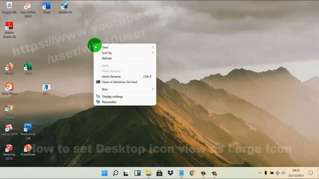 Windows 11 Home : How to set Desktop icon view as Large Icon смотреть онлайн