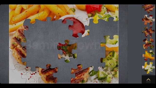 Magic Puzzles. Grilled Steak 🥩 French Fries 🍟 and Vegetables 🥦🥕🍆 My Gaming Town ☆ смотреть онлайн