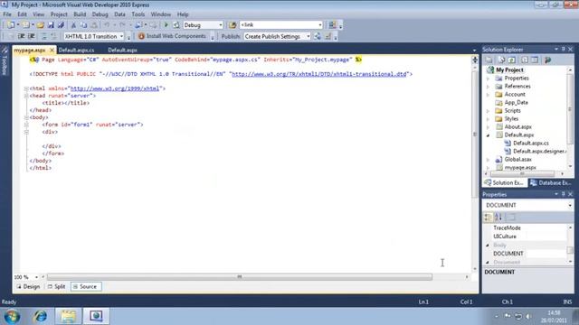 ASP.NET 4.0 Essential Skills Lesson 1-7: Manage a project with the Solution Explorer смотреть онлайн