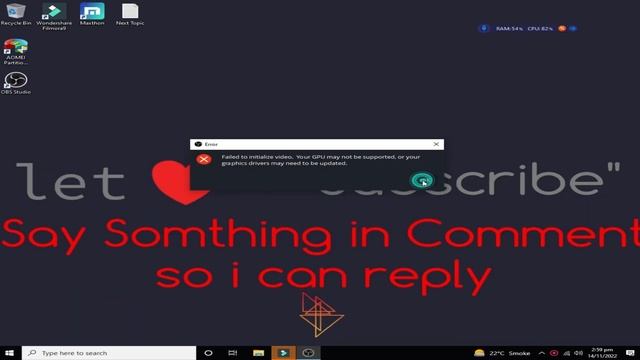 Failed to initialize vidoe Your graphic driver may need to be updated Obs Error fixed смотреть онлайн