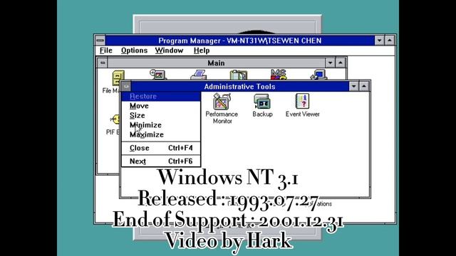 Windows History with Never Released Versions Collection - Windows NT 3.1 смотреть онлайн