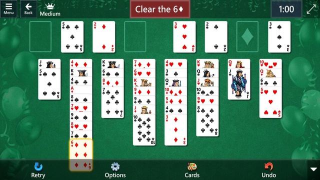 Star Club\Solitaire Celebrates 31 Years\FreeCell: Medium - Clear the 6♦ from the board смотреть онлайн