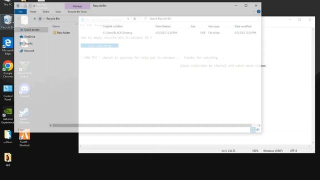 How to Empty Recycle Bin in Windows 10 смотреть онлайн