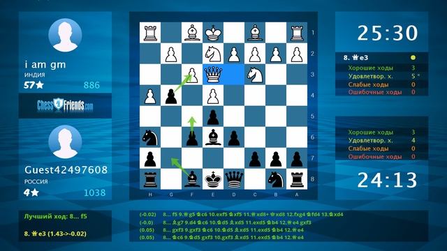 Chess Game Analysis: i am gm - Guest42497608 : 0-1 (By ChessFriends.com) смотреть онлайн