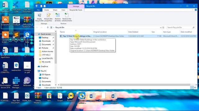 Restore Deleted Files and Folders on Windows 10 смотреть онлайн