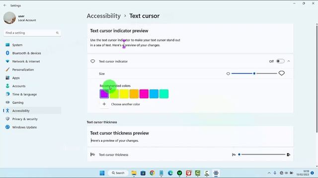Windows 11 Home : How to Change text cursor indicator color смотреть онлайн