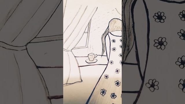 A girl looking rain through a window।। You can watch the whole video on my channel।। смотреть онлайн