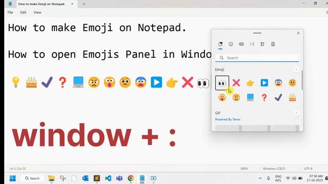 Windows Emoji keyboard shortcut | Notepad par Emoji kaise lagaye | How to use Emoji in laptop смотреть онлайн