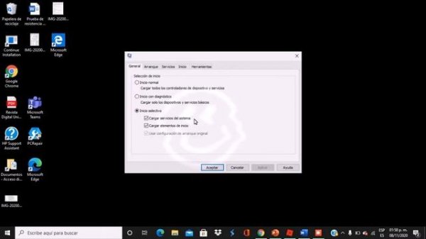 msconfig en Windows 10