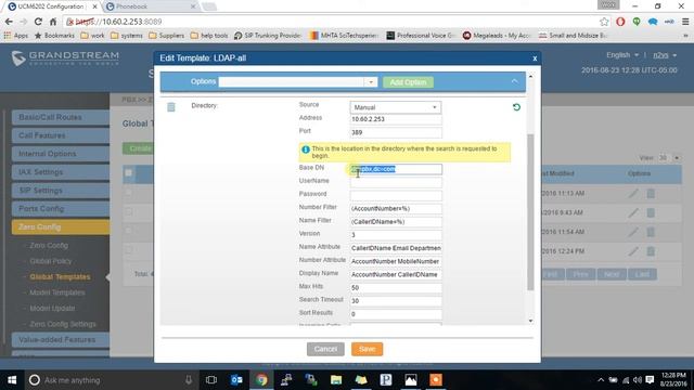 LDAP Configuration For Grandstream