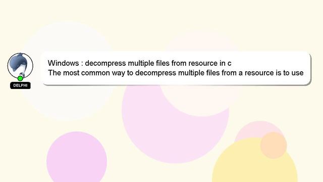 Windows : decompress multiple files from resource in c смотреть онлайн