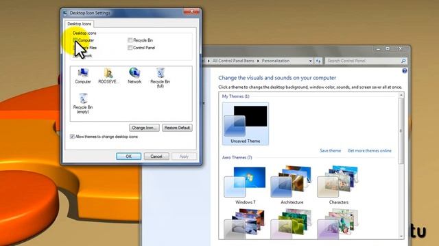 Add icons to your desktop in Windows 7 смотреть онлайн