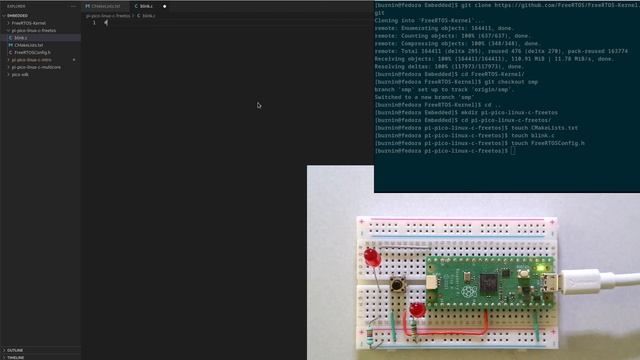 Pi Pico FreeRTOS SMP programming in C on a Linux workstation смотреть онлайн