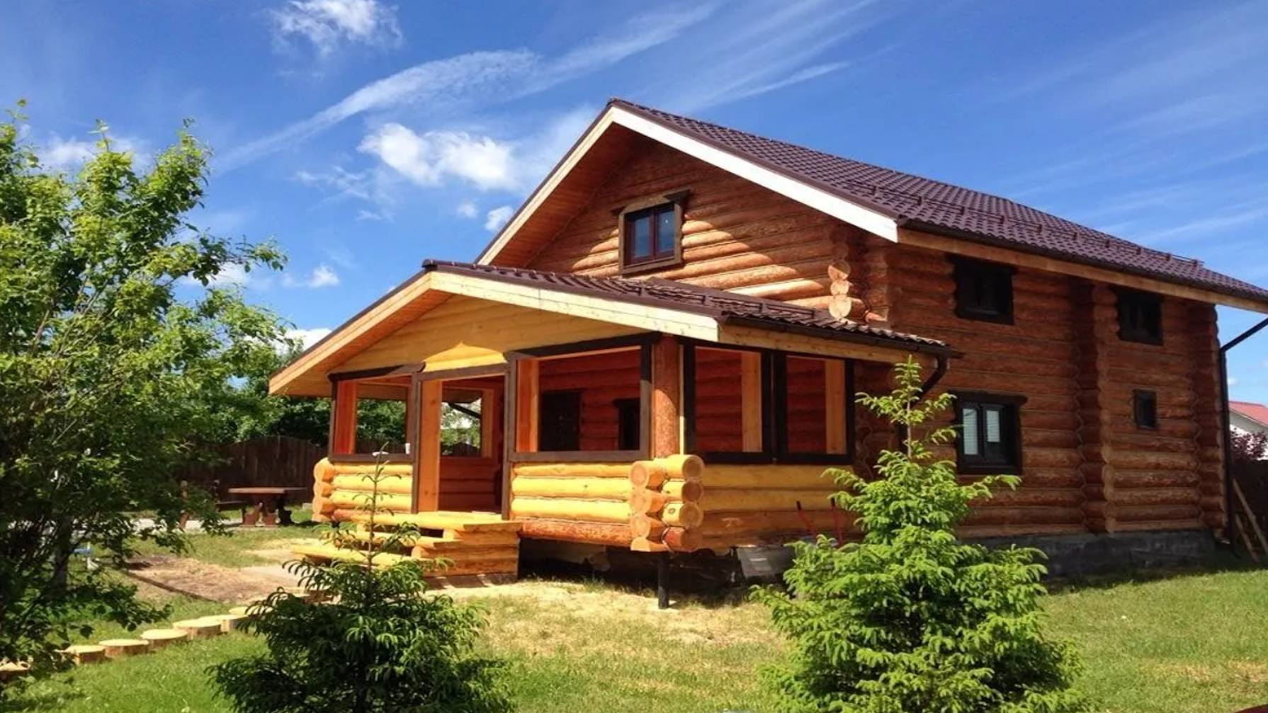 Как сохранить цвет бревна после сборки сруба. Чем обработать бревно и брус от потемнения древесины. смотреть онлайн