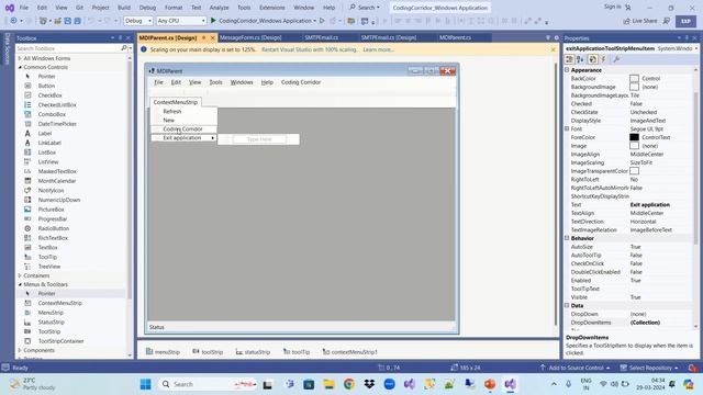C# Tutorial | Right Click Context Menu Strip in Windows Form Application | ContextMenuStrip in C# смотреть онлайн