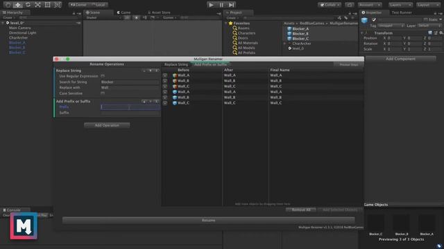 Mulligan Renamer Tool for Unity - Demo смотреть онлайн