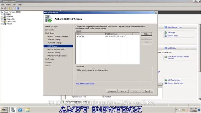 DHCP Server Configuration Win 2008 R2 | Configure DHCP смотреть онлайн