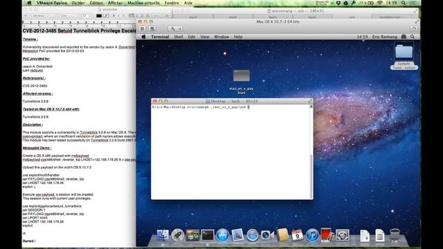 CVE-2012-3485 Setuid Tunnelblick Privilege Escalation Metasploit Demo смотреть онлайн