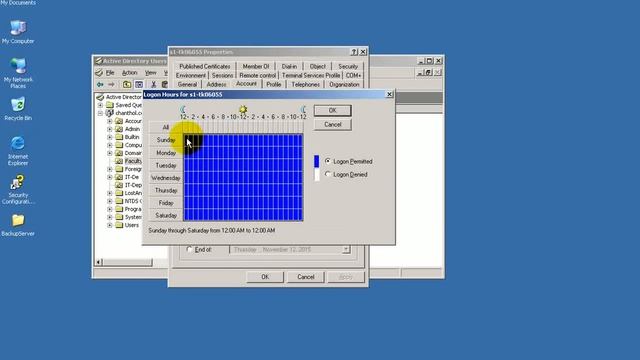 19 -Setting Time for user logon-Window Server 2003 смотреть онлайн