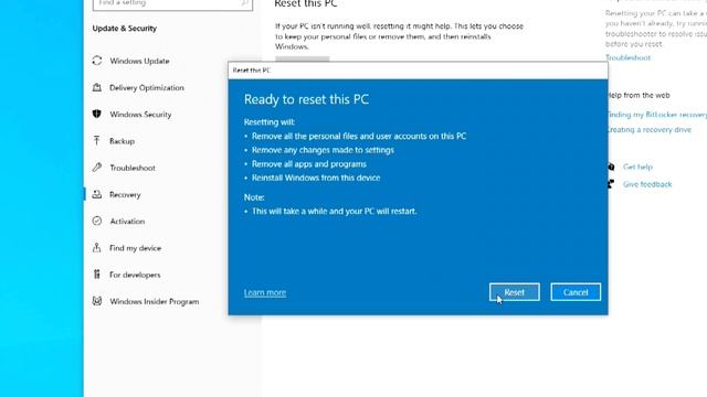 How to FORMAT YOUR PC WITHOUT SOFTWARE👉Reset your Windows 10 and make it like New AGAIN смотреть онлайн