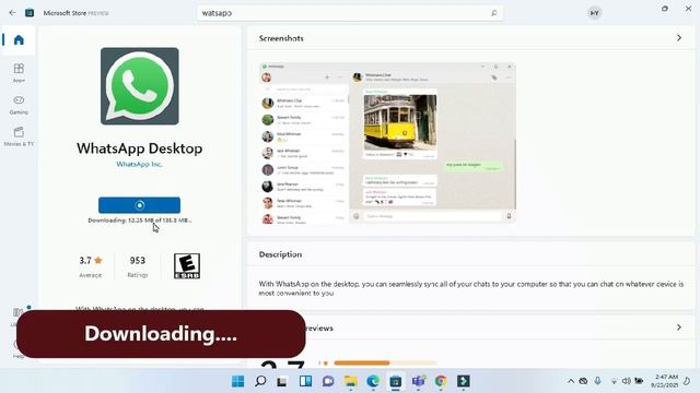 How to Download and Install WhatsApp For Windows 11| Download WhatsApp Desktop From Microsoft Store смотреть онлайн