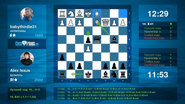 Chess Game Analysis: babythirdie31 - Alex lexus : 0-1 (By ChessFriends.com) смотреть онлайн