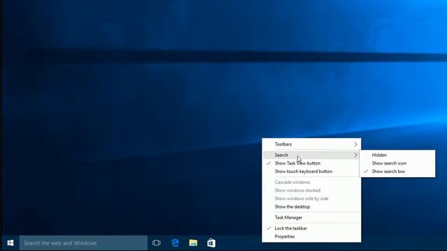 Hide search bar on taskbar in Windows 10 смотреть онлайн