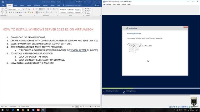HOW TO INSTALL WINDOWS SERVER 2012 R2 ON VIRTUALBOX + INSTALL VIRTUALBOX GUEST ADDITION. смотреть онлайн