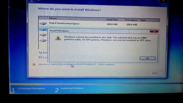 Windows cannot be installed in this disk or partition | problem solved смотреть онлайн
