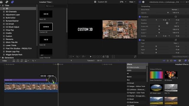 Cinematic 3D Title Effects For Final Cut Pro X смотреть онлайн
