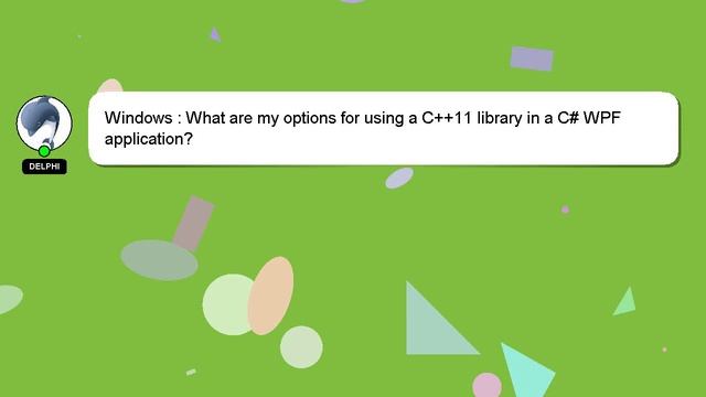 Windows : What are my options for using a C++11 library in a C# WPF application? смотреть онлайн