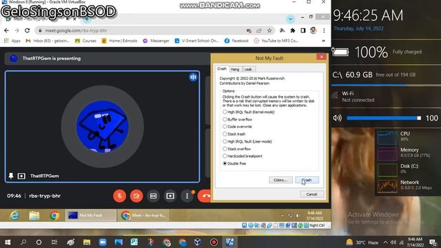 Google Meet has BSOD VM (Windows 8) смотреть онлайн