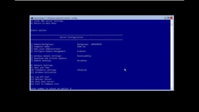 8 Sconfig in Server Core 2016 смотреть онлайн