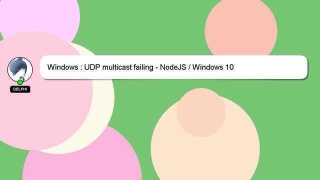 Windows : UDP multicast failing - NodeJS / Windows 10 смотреть онлайн